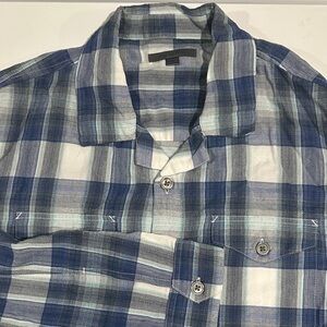 John Varvatos Men's Blue Plaid Shirt